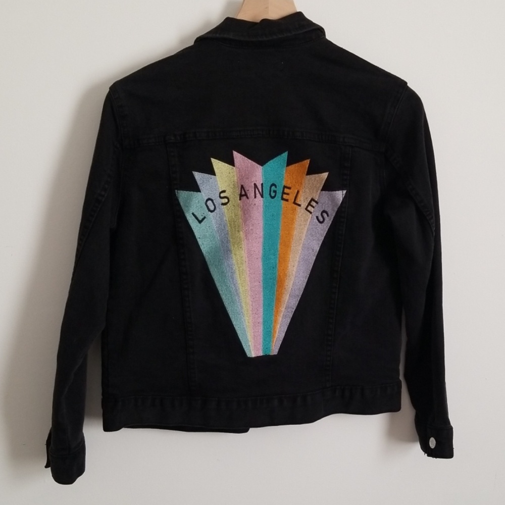 *SOLD*Pacsun Embroidered Black Denim Jacket